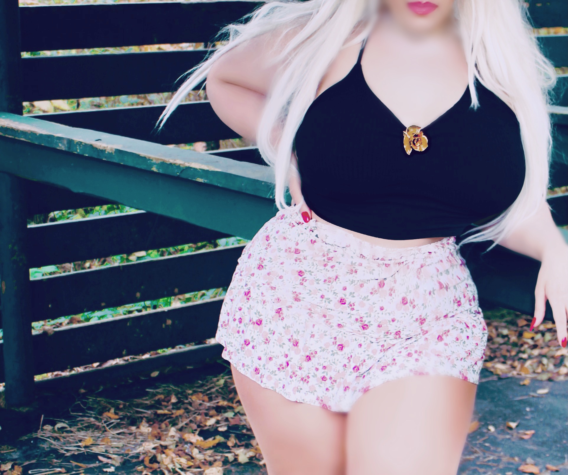 Butt teasing in short flower skirt!